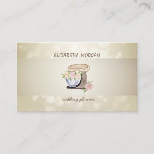 Carte De Visite Elégant Bokeh, Bande, Mélange Floral Rétro