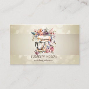 Carte De Visite Elégant Bokeh, Bande, Mélangeur Floral