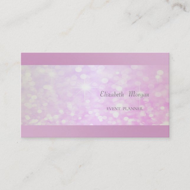 Carte De Visite Élégant Bokeh de Glitterie Professionnelle (Devant)
