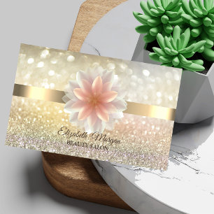 Carte De Visite Elégant Bokeh Gold, Lotus Flower Yoga Reiki Busine