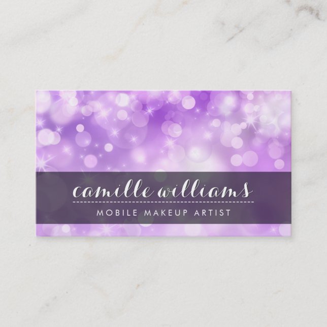 Carte De Visite ELEGANT BOKEH MOTIF whimsdesign violet élégant (Devant)