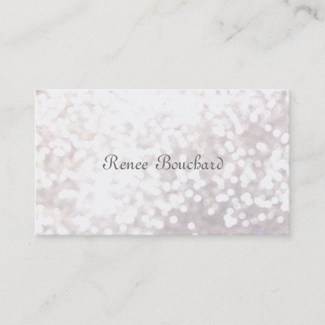 Carte De Visite Élégant Bokeh Parties scintillant blanche Planific (Devant)