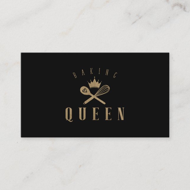 Carte De Visite Élégant boulangerie Queen Bakers Whisk & Spoon Cou (Devant)