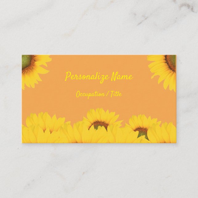 Carte De Visite Elégant bouquet de jardin de tournesols (Devant)