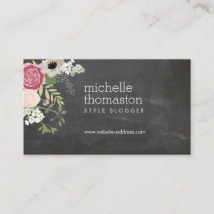 Carte De Visite Elégant Bouquet Floral Crafter, Blogger