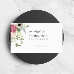 Carte De Visite Elégant Bouquet Floral II Stylist, Blogger