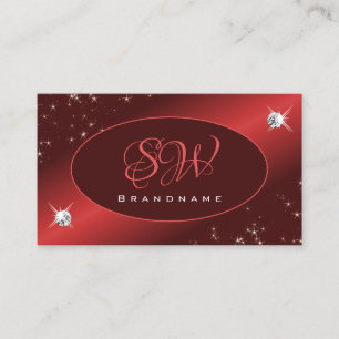 Carte De Visite Elégant Bourgogne Rouge Parties scintillant Étoile