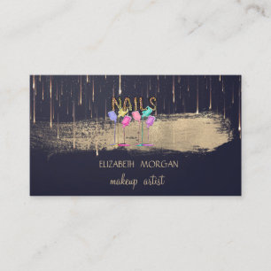 Carte De Visite Élégant Brosse à huile d'or Déclenchement Déclench