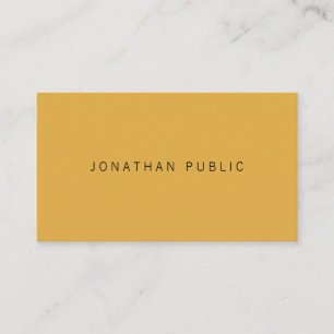 Carte De Visite Élégant Brown Jaune  Simple Minimaliste