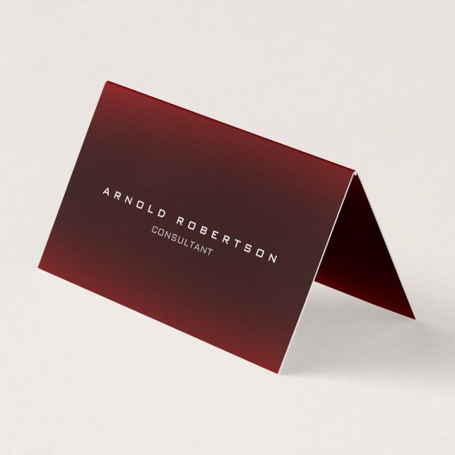 Carte De Visite Élégant Brown rouge professionnel plié (Devant)
