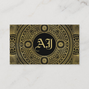 Carte De Visite Élégant cadre de monogramme or