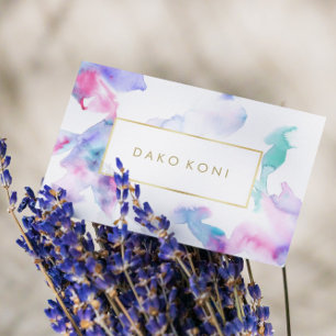 Carte De Visite Elégant cadre floral or