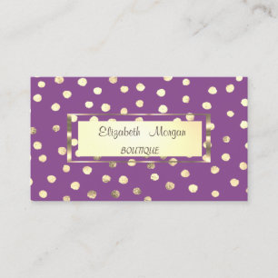 Carte De Visite Élégant, Cadre Or, Confetti