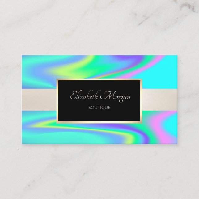 Carte De Visite Elégant cadre professionnel moderne Holographique (Devant)