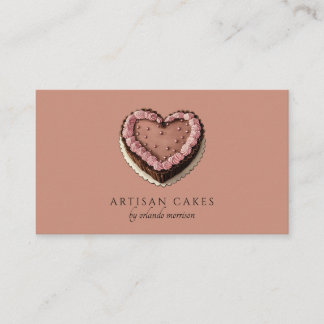 Carte De Visite Elegant Cake Bakery Brown
