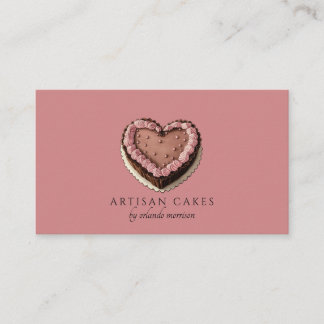 Carte De Visite Elegant Cake Bakery Dusty Blush Pink