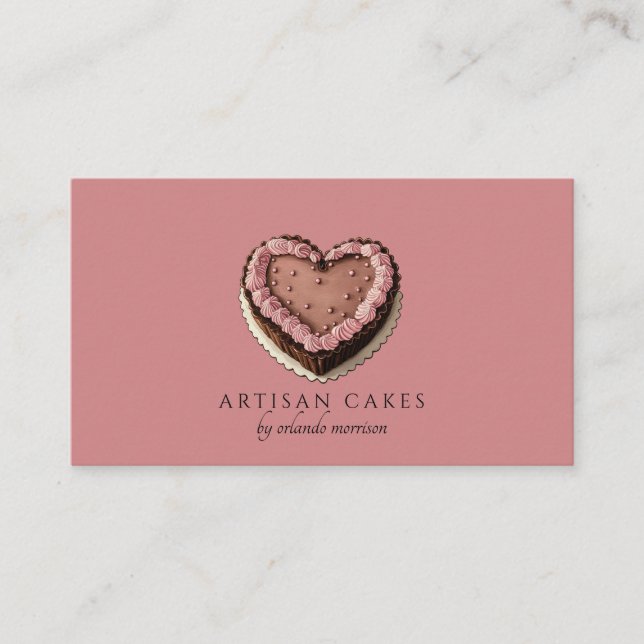Carte De Visite Elegant Cake Bakery Dusty Blush Pink (Devant)