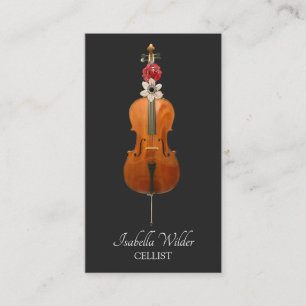 Carte De Visite Élégant Celliste   Black