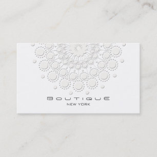 Carte De Visite Elégant cercle motif blanc sur blanc