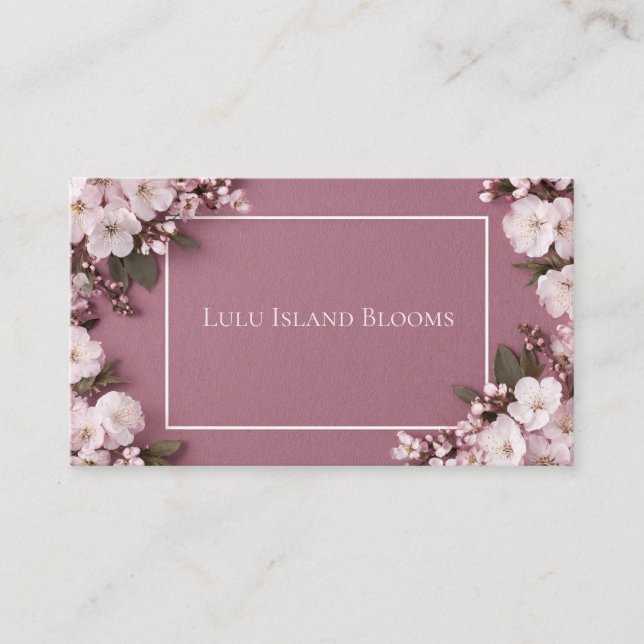 Carte De Visite Élégant cerisier en fleurs Dusty Rose (Devant)