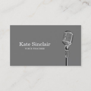 Carte De Visite Élégant chanteur blanc Musique Voix Enseignant M