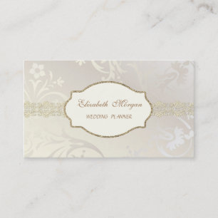 Carte De Visite Élégant Charmant Chic, Dentelle Or