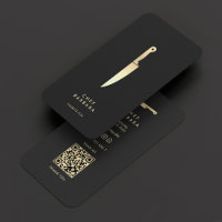 Elégant Chef Couteau Noir Or Moderne Premium
