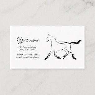 Carte De Visite Élégant cheval en couleur noire