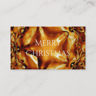 Carte De Visite Élégant Chic Cuivre Or Star de Noël
