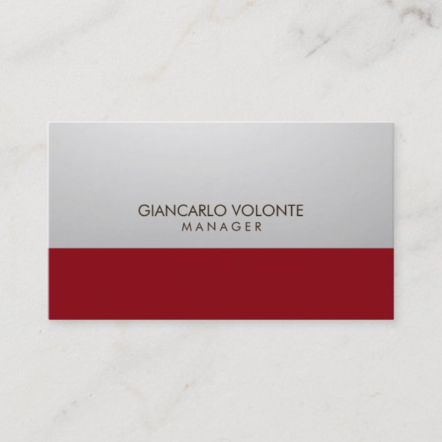 Carte De Visite Élégant chic élégant gris rouge Artwork profession (Devant)