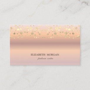Carte De Visite Élégant Chic Moderne, Confetti Or