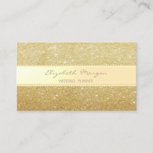 Carte De Visite Élégant Chic ,Paillettes Dorées Fausse ,Rayures,Pe