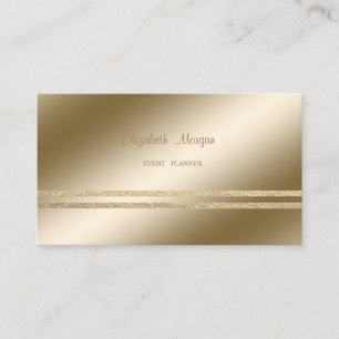 Carte De Visite Élégant Chic, Rayures Pailletées Faux Or