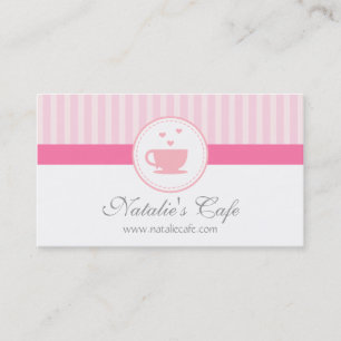 Carte De Visite Élégant, Chic, Rose Sucré, Café ou Salon de Thé