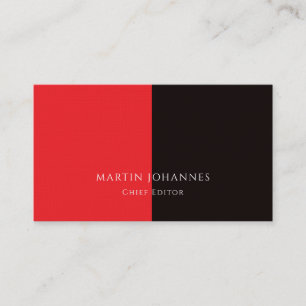 Carte De Visite Élégant Chic Simple Élégant Rouge Noir Minimaliste