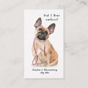 Carte De Visite Elégant chien de garde aquarelle bulldog