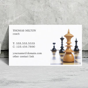 Carte De Visite Elégant Chiffres d'échecs propres Entraînement