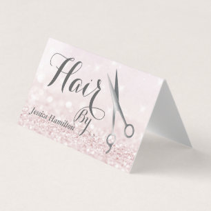Carte De Visite Elégant ciseaux d'argent faux glittery