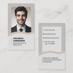 Carte De Visite Élégant Classic Chercheur d'emploi Minimal gris cl