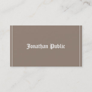 Carte De Visite Élégant Classic Font Design Professionnel Plain