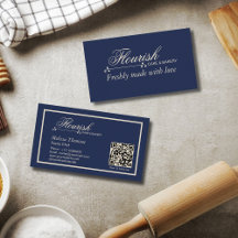 Elégant classique Marine Blue Pâtisserie Chef Busi