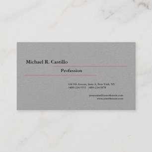 Carte De Visite Élégant classique minimaliste simple simple gris