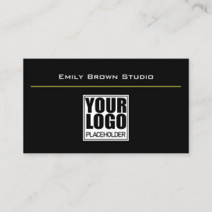 Carte De Visite Élégant classique Simple Black Studio Logo Modèle