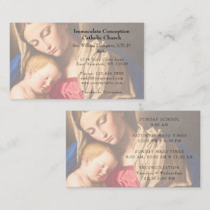 Carte De Visite Élégant classique Vierge Marie & Enfant Gold Churc