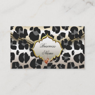 Carte De Visite Elégant Classy Animal Caramel Crème Beige Or