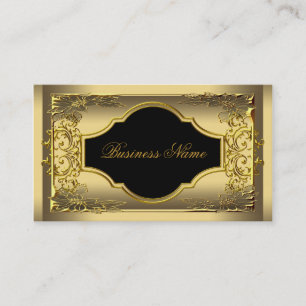 Carte De Visite Elegant Classy Black Gold Profile Company