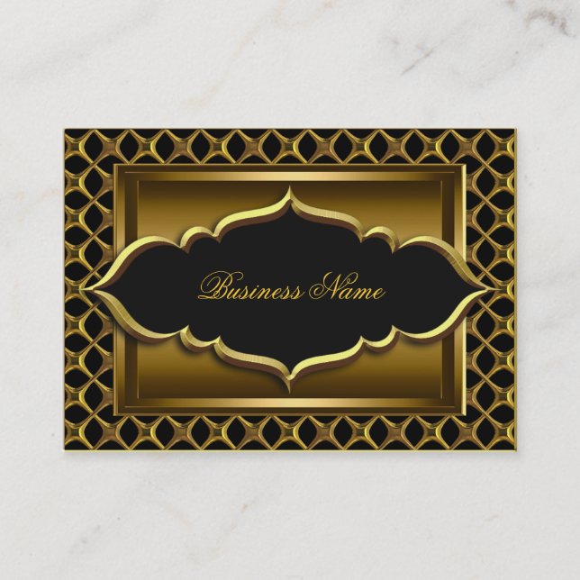 Carte De Visite Élégant Classy Black Old Gold (Devant)