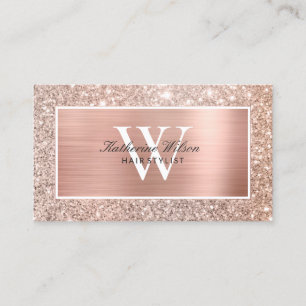 Carte De Visite Élégant Classy Faux Rose Gold Parties scintillant 