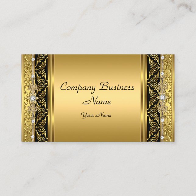 Carte De Visite Élégant Classy Gold Black Diamond (Devant)