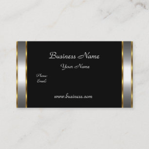 Carte De Visite Elégant Classy Gold Noir argent